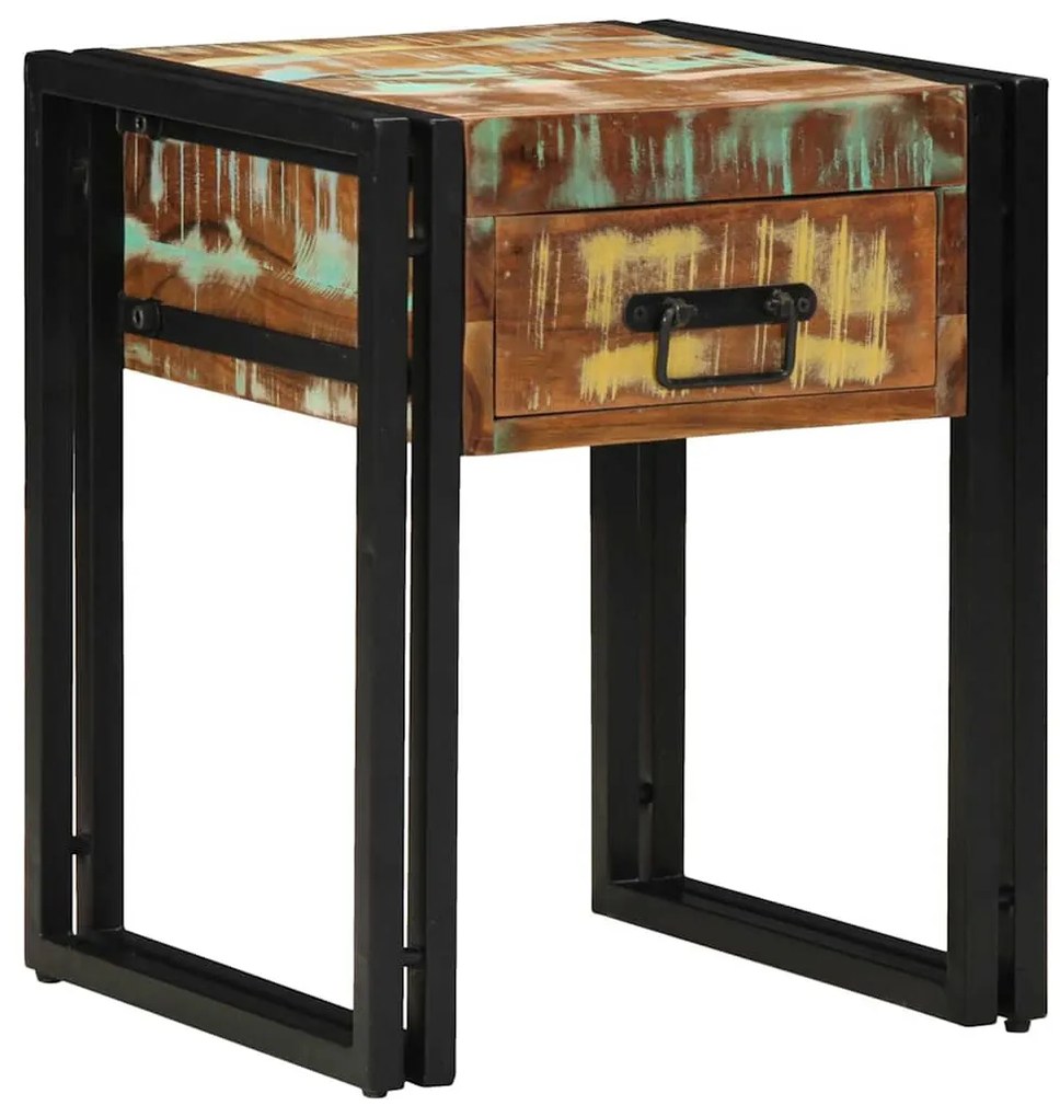 vidaXL End Table Πολύχρωμο 40 x 40 x 50 cm Μασίφ ανακυκλωμένο ξύλο