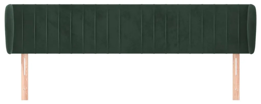 Κεφαλάρι με Πτερύγια Σκούρο Πράσινο 163x23x78/88 εκ. Βελούδινο 3117439