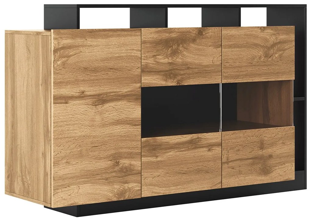 Μπουφές με Γυαλί ONIX Appalachian Oak/Ανθρακί 155x93.5x44cm