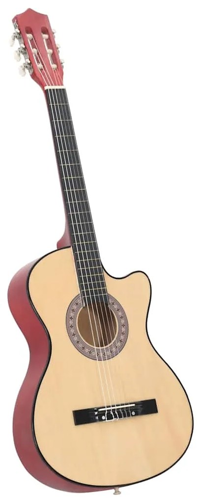 vidaXL Ακουστική Κιθάρα Western Cutaway Σετ 12 Τεμ. 6 Χορδές 38&quot;
