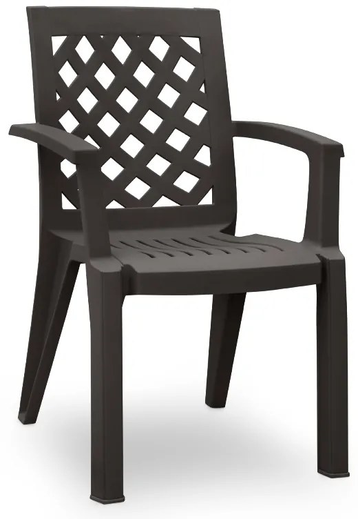 Πολυθρόνα πολυπροπυλενίου Kira Megapap χρώμα καφέ 58x52x87εκ.