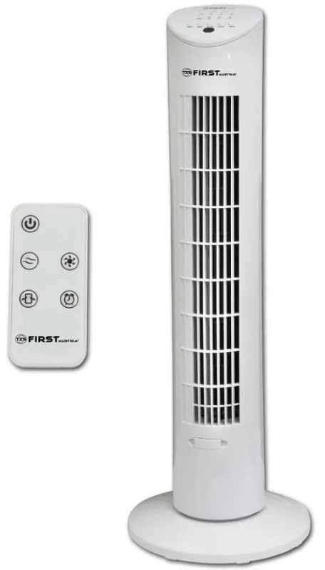Ανεμιστήρας πύργος First Austria FA-5560-1, 60W, Για αιθέρια έλαια, Τηλεχειριστήριο, Χρονοδιακόπτης, Λευκό