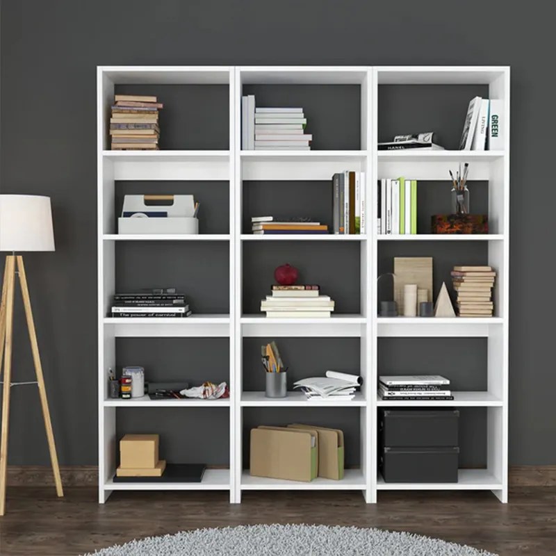 ΒΙΒΛΙΟΘΗΚΗ RABUKU PAKOWORLD ΣΕ ΛΕΥΚΗ ΑΠΟΧΡΩΣΗ 146X22X160ΕΚ