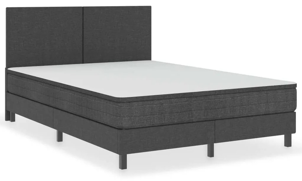 Κρεβάτι Boxspring Σκούρο Γκρι 160 x 200 εκ. Υφασμάτινο - Γκρι