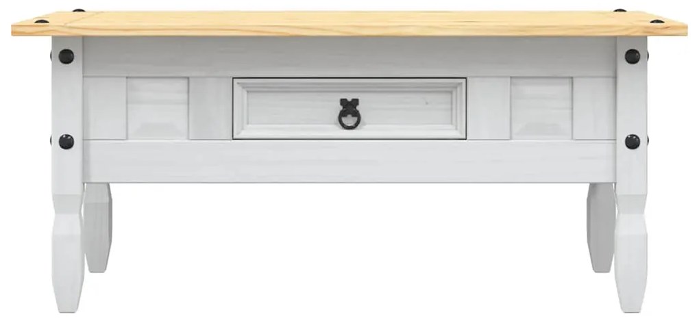 vidaXL Τραπέζι Σαλονιού Μεξικ. Στιλ Corona Λευκό 100x55x44 εκ. Πεύκο