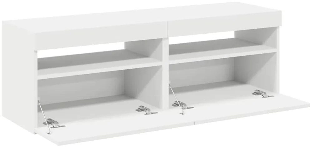 vidaXL Έπιπλα Τηλεόρασης με LED 2 τεμ. Λευκά 60 x 35 x 40 εκ.
