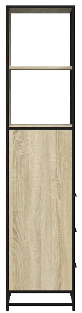 vidaXL Ντουλάπι μπάνιου Sonoma Oak 35x37,5x166 cm Κατασκευασμένο ξύλο