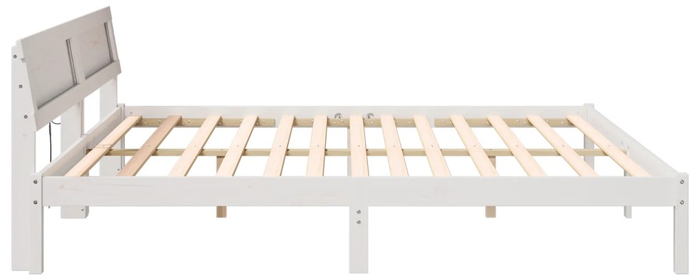 vidaXL Σκελετός Κρεβατιού Λευκό 180 x 200 cm Συμπαγές ξύλο πεύκου
