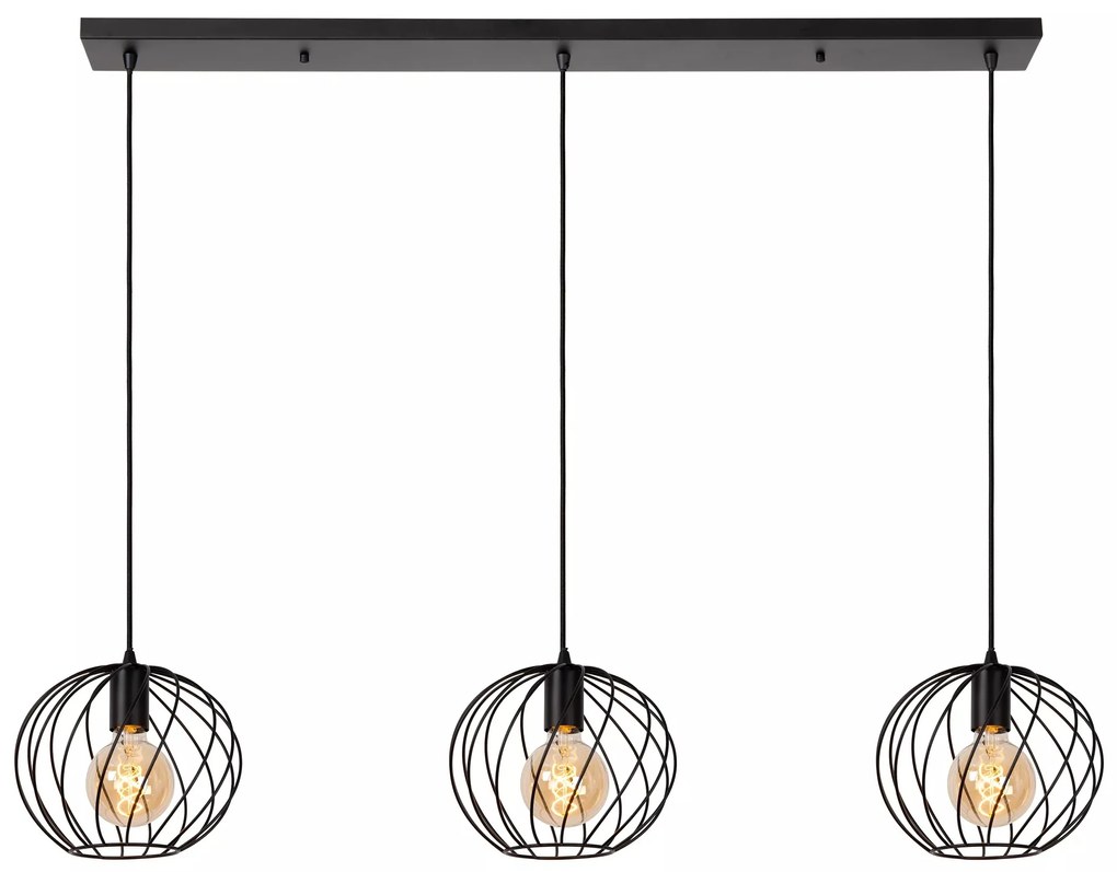 Φωτιστικό Κρεμαστό Lucide 21428-03-30 DANZA Μαύρο Ματ (Black Mat)