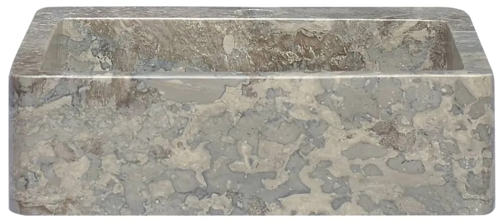vidaXL Νιπτήρας Γκρι 40 x 40 x 12 εκ. Μαρμάρινος