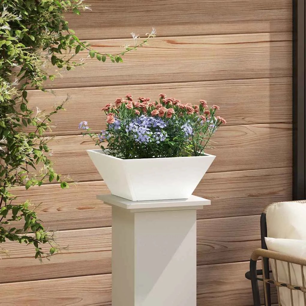 vidaXL Γλάστρα Κήπου 5 pcs Λευκό 35 x 35 x 15 εκ. Ατσάλι