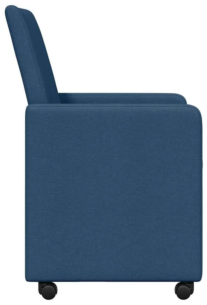 vidaXL Καρέκλες Φαγητού με Ρόδες 2 pcs Μπλε 57 x 66 x 94 εκ ύφασμα