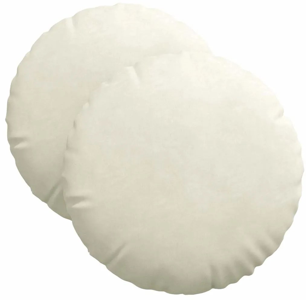 vidaXL Μαξιλάρια καθισμάτων 2 pcs Κρεμ Ø 40 x 13 εκ. Βελούδο