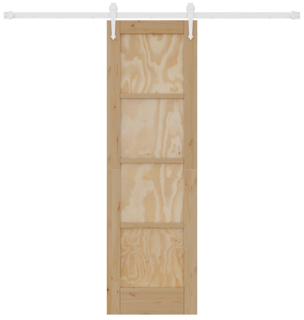 vidaXL Συρόμενη Πόρτα με Σετ Εξαρτημάτων 61x198.5 cm Στέρεο Ξύλο Πεύκο