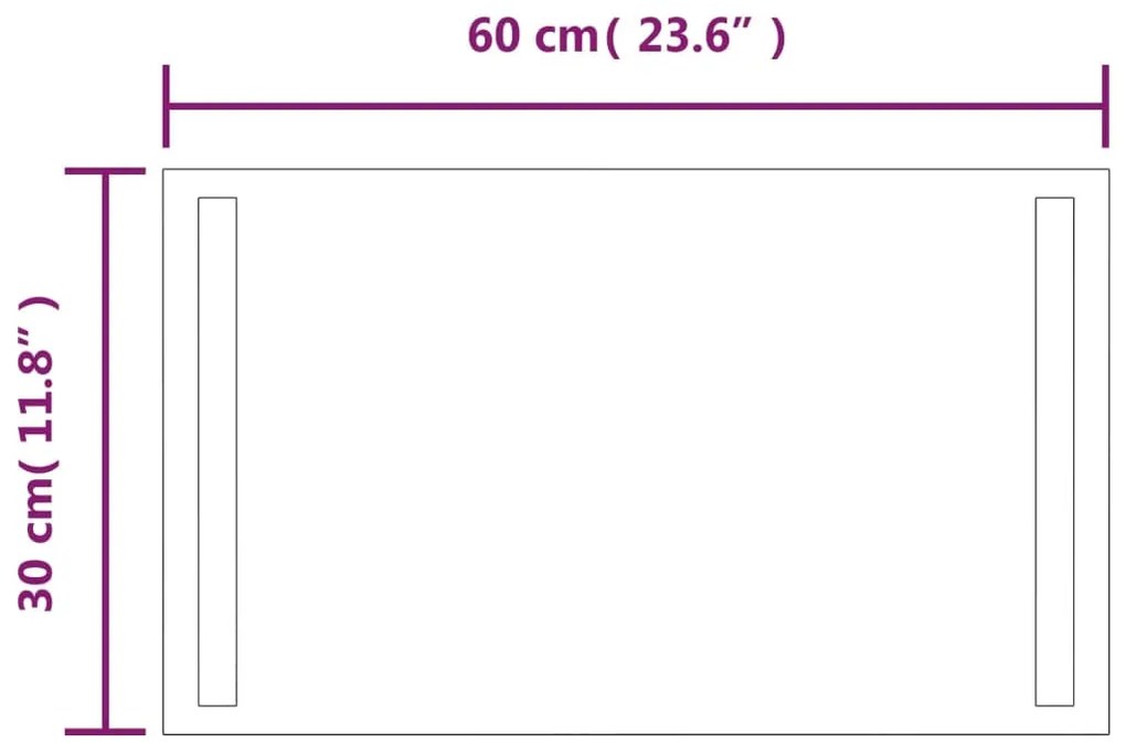 vidaXL Καθρέφτης Μπάνιου με LED 60 x 30 εκ.