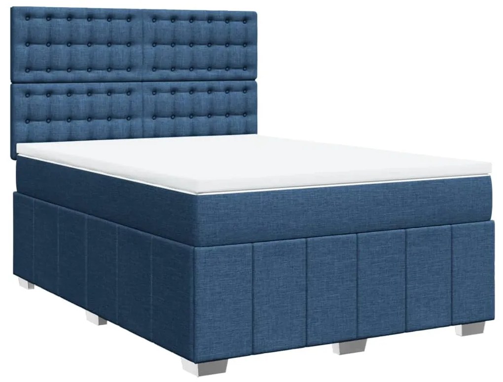 ΚΡΕΒΑΤΙ BOXSPRING ΜΕ ΣΤΡΩΜΑ ΜΠΛΕ 160X200 ΕΚ. ΥΦΑΣΜΑΤΙΝΟ 3291739