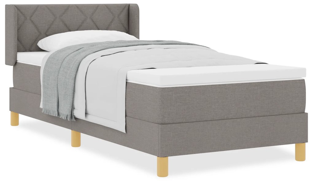 vidaXL Κρεβάτι με Ελατήρια με στρώμα Taupe 90 x 200 cm ύφασμα