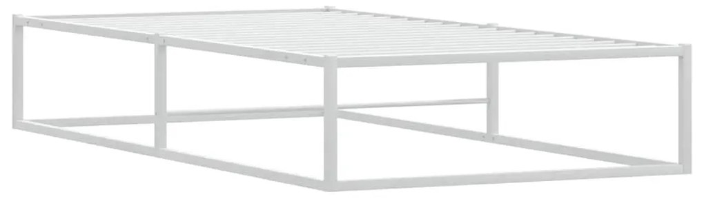 vidaXL Πλαίσιο κρεβατιού χωρίς στρώμα Λευκό 90x200 cm Μεταλλικό