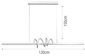 Κρεμαστό φωτιστικό LED 40W 3CCT (by switch on base) σε μαύρο χρώμα D:120cm (6075-WH) - 6075-WH - 6075-WH