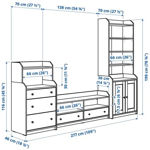 HAUGA συνδυασμός TV/αποθήκευσης 393.884.39