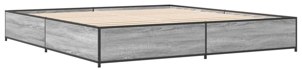 vidaXL Πλαίσιο Κρεβατιού Γκρι Sonoma 200x200 εκ. Επεξ. Ξύλο &amp; Μέταλλο