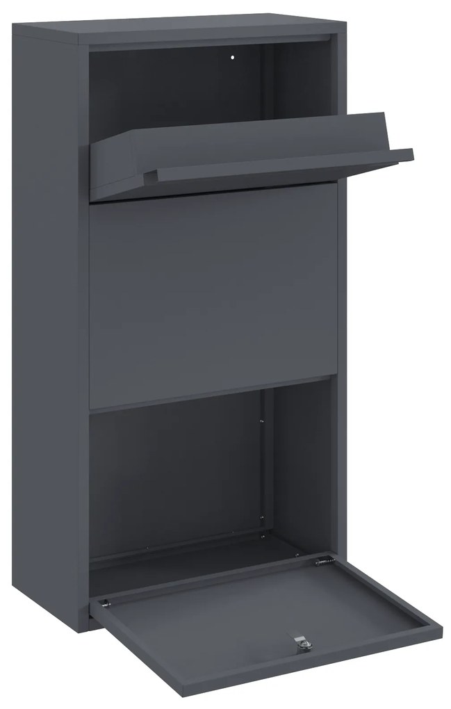 vidaXL Γραμματοκιβώτιο για Πακέτα Ανθρακί 44x22x82 εκ Χάλυβα
