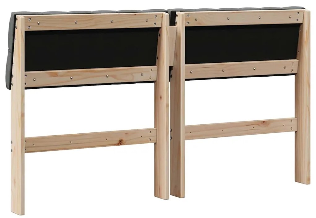 vidaXL Ταπετσαρισμένο κεφαλάρι Σκούρο Γκρι 160 cm Στερεά ξυλεία πεύκου
