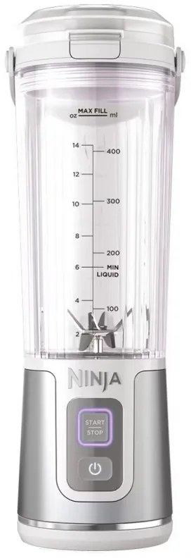 Φορητό μπλέντερ Ninja Blast BC151EUWH, 7,4W, 530 ml, ατσάλινη λεπίδα με 6 λεπίδες, θρυμματισμός πάγου, έως 10 κύκλοι, χωρίς BPA, USB-C, λευκό