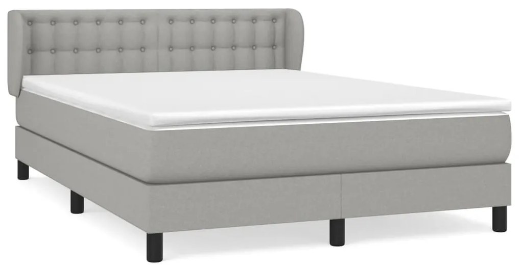 ΚΡΕΒΑΤΙ BOXSPRING ΜΕ ΣΤΡΩΜΑ ΑΝΟΙΧΤΟ ΓΚΡΙ 140X200 ΕΚ. ΥΦΑΣΜΑΤΙΝΟ 3126565