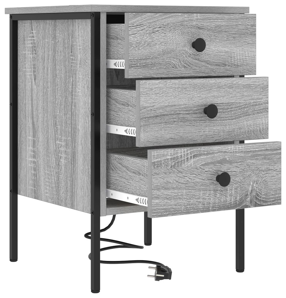 vidaXL Κομοδίνο Γκρι sonoma 42 x 41 x 61 εκ Επεξεργασμένο ξύλο