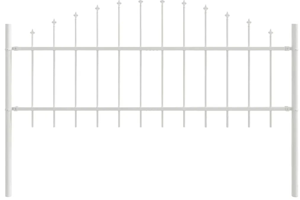 vidaXL Φράχτης Κήπου Σαχνιστός Λευκός 10.2x0.75 μ Χάλυβας