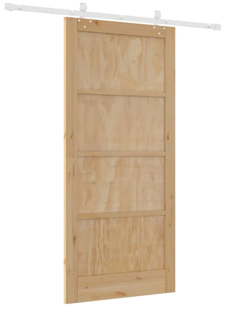 vidaXL Συρόμενη Πόρτα Φυσικό και λευκό 93 x 202 cm