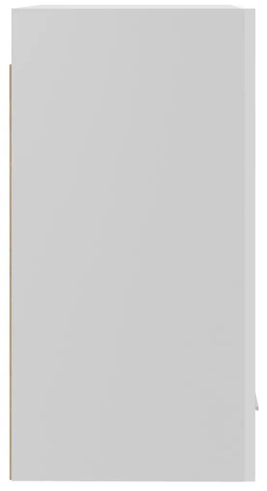 Ντουλάπι Κρεμαστό Γυαλιστερό Λευκό 39,5x31x60 εκ. Μοριοσανίδα - Λευκό