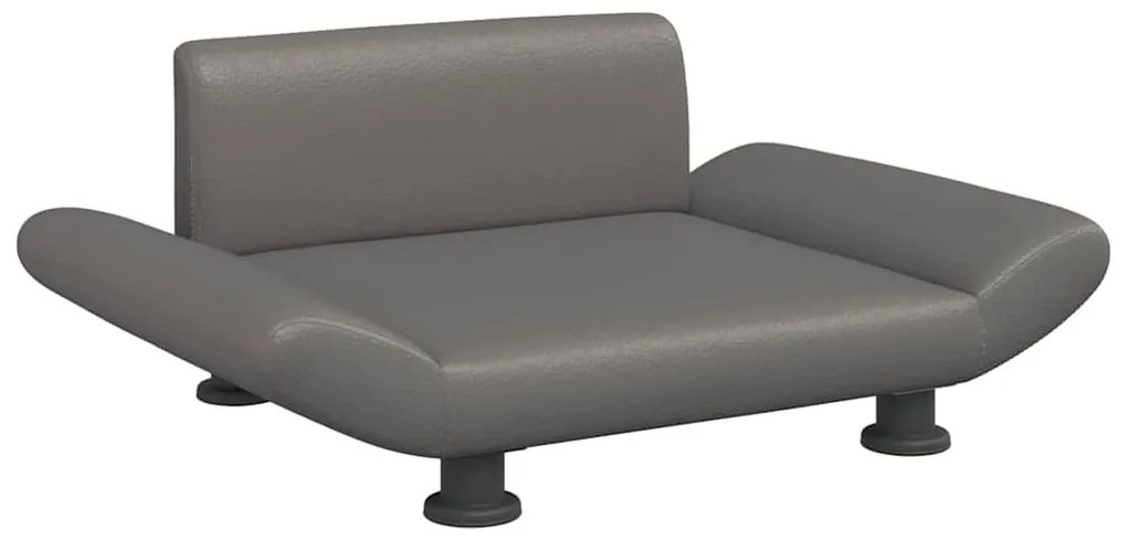 vidaXL Κρεβάτι Σκύλου Γκρι 70x45x28 εκ. από Συνθετικό Δέρμα