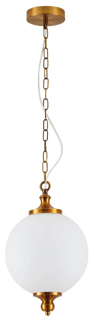 SE21-AB-25 LOCKE ANTIQUE BRASS PENDANT & OPAL GLASS Γ3