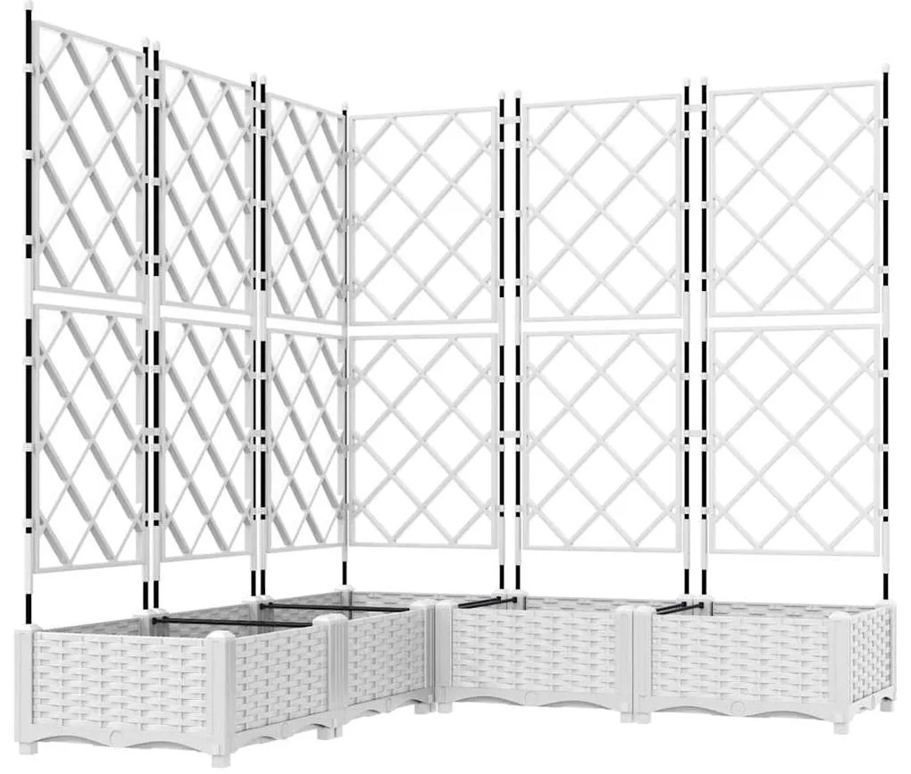 vidaXL Κηποτινάκι με Τρέλα 5 pcs Λευκό 120 x 120 x 125.5 εκ. PP