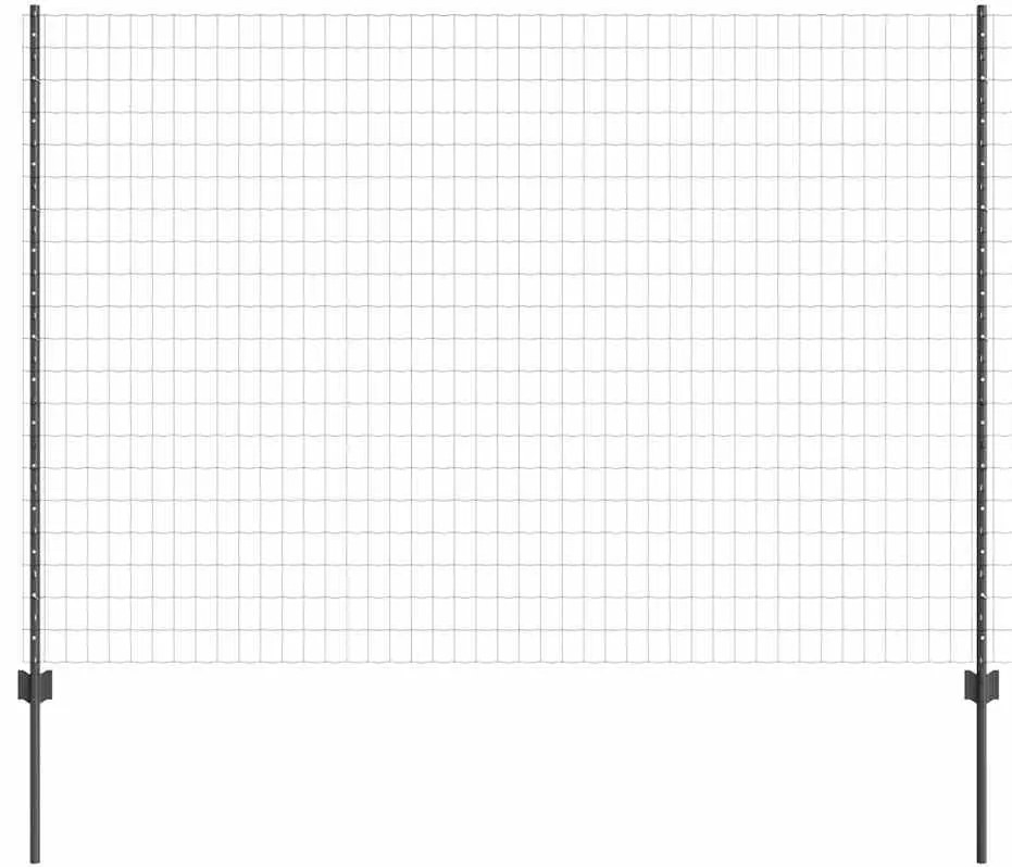 vidaXL Φράχτης με Στήλες. Γκρι 1.5 x 10 m Ατσάλι