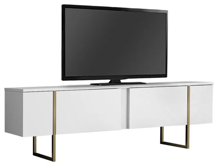Megapap Έπιπλο Τηλεόρασης Luxe Λευκό - Χρυσό 180x30x50εκ.