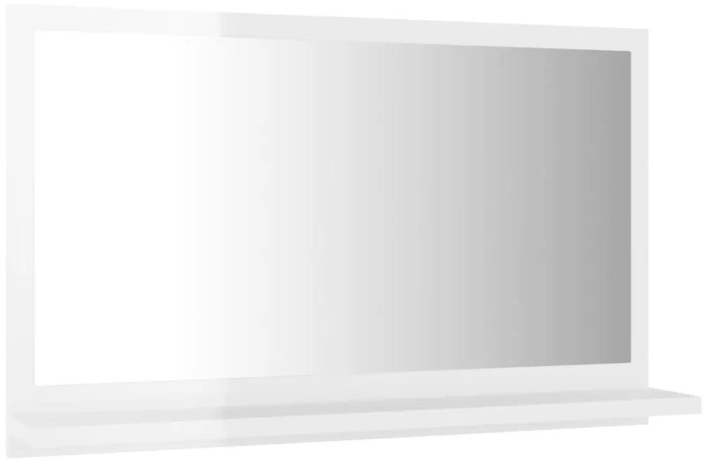 Καθρέφτης Μπάνιου Γυαλιστερό Λευκό 60x10,5x37 εκ. Μοριοσανίδα - Λευκό