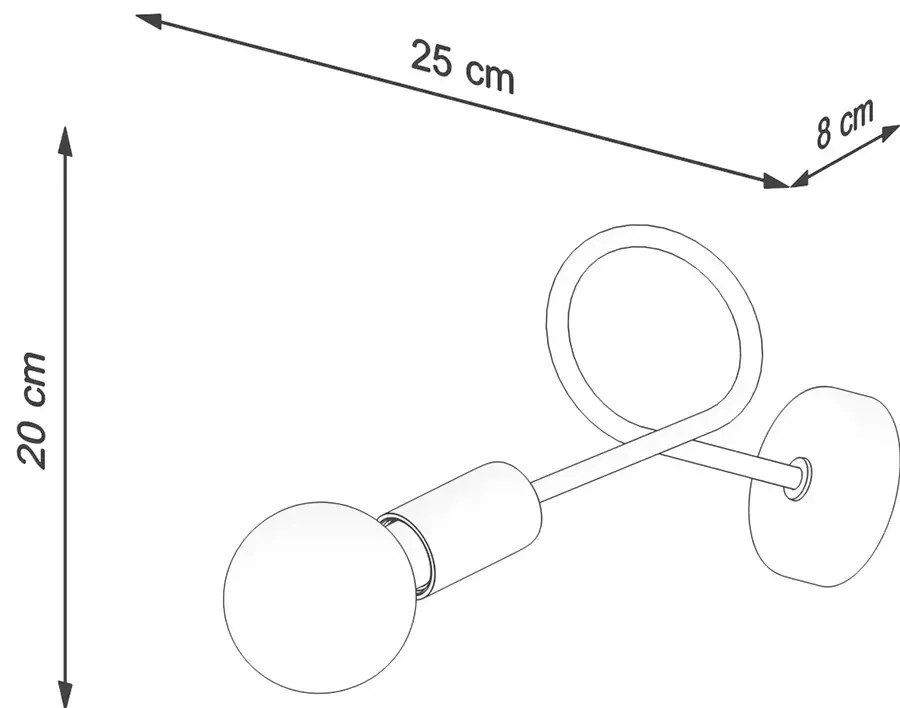 Φωτιστικό τοίχου LOOP λευκό ατσάλι/1xmax 15W LED