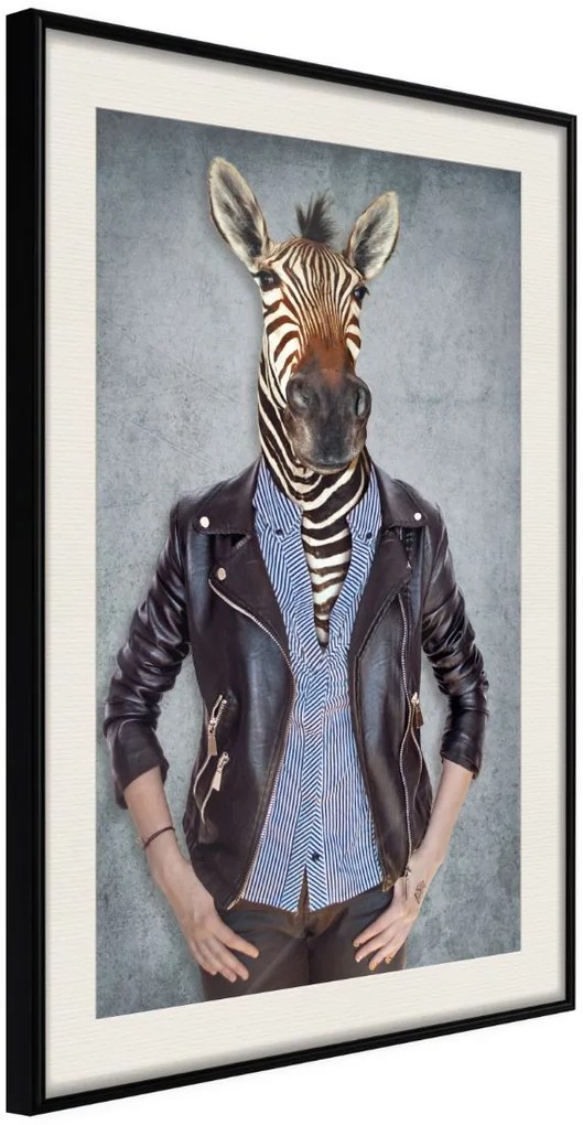 Αφίσα - Animal Alter Ego: Zebra - 20x30 - Μαύρο - Με πασπαρτού