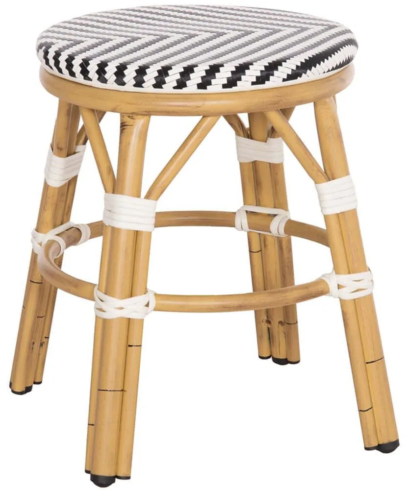 Σκαμπό Chino HM6285.03 Φ36x46cm Black-White