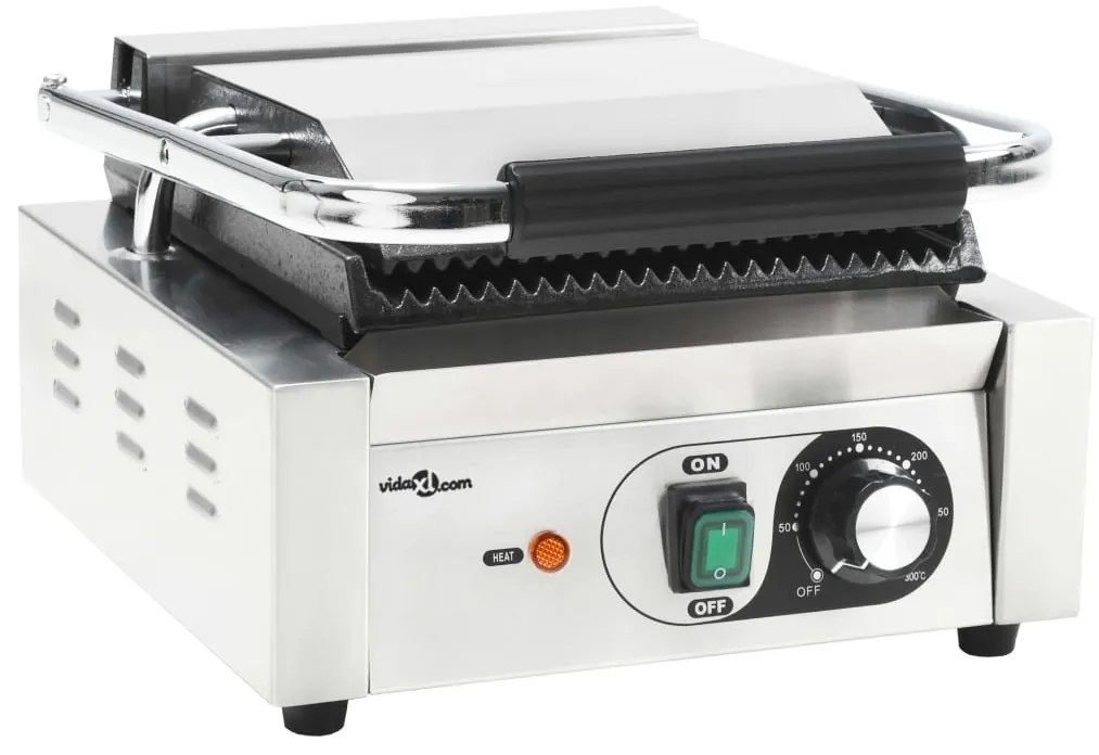 vidaXL Τοστιέρα Ραβδωτή Panini 1800 W 31x30,5x20 εκ. Ανοξείδωτο Ατσάλι