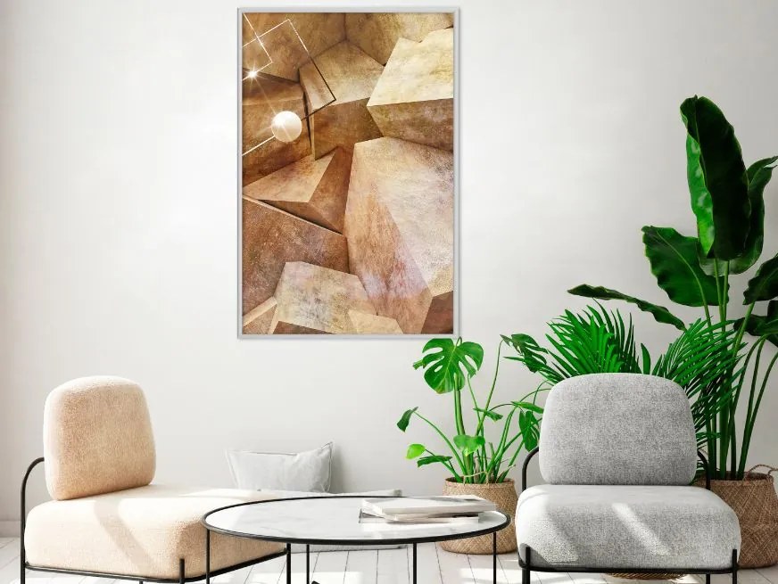 Αφίσα - Cubic Rocks - 30x45 - Χρυσό - Χωρίς πασπαρτού