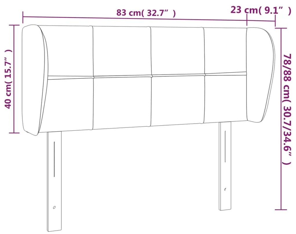 Κεφαλάρι με Πτερύγια Σκούρο Πράσινο 83x23x78/88 εκ. Βελούδινο 3117177