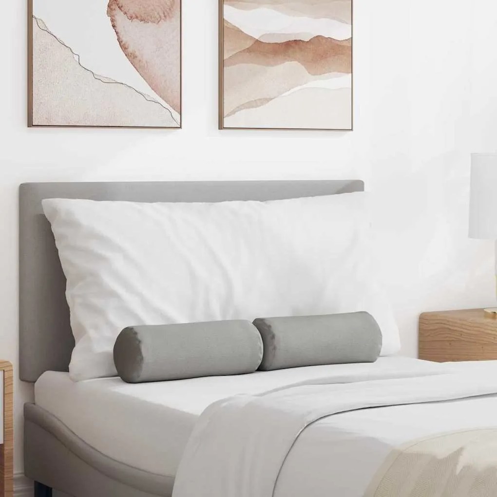 vidaXL Μαξιλάρια Στήριγμα 2 pcs Σκίουρος Γκρί Ø 15 x 40 εκ ύφασμα