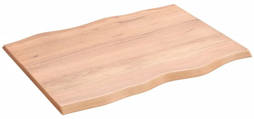 vidaXL Επιφ Τραπεζιού Αν Καφέ 80x60x2εκ. Επ Μασίφ Ξύλο Δρυός Live Edge