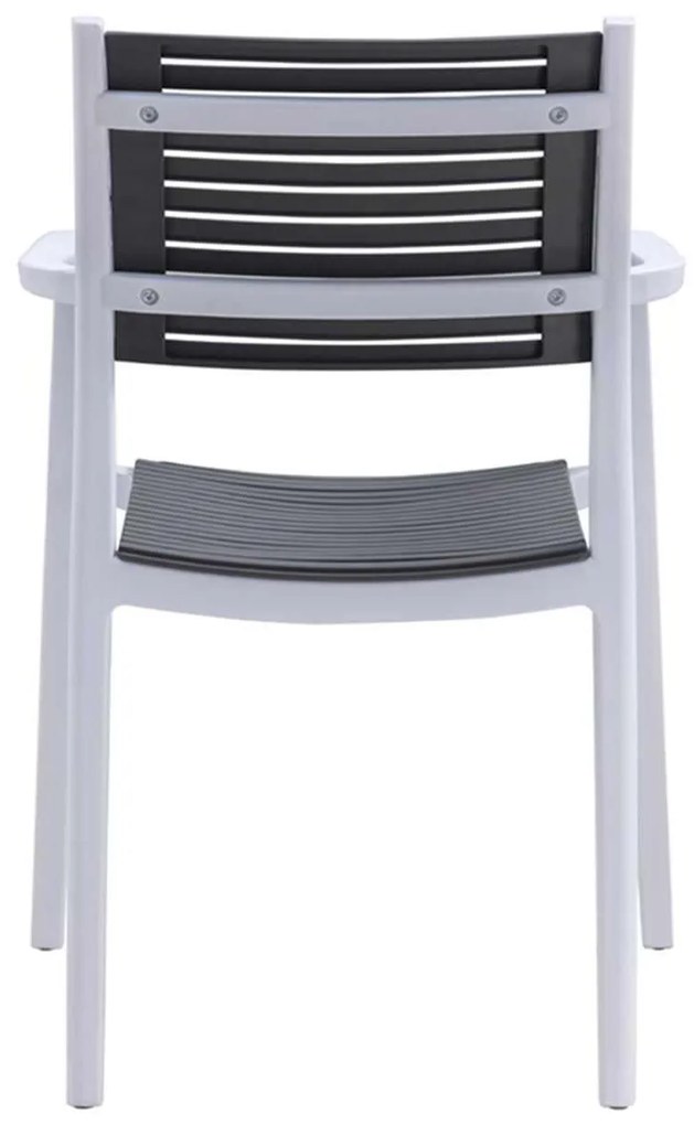 Πολυθρόνα AKRON PP Λευκή/Γκρι 60x55x85cm