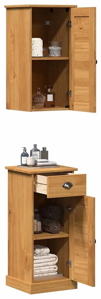 vidaXL Σετ Επίπλων Μπάνιου με ράφι VIGO 2 pcs Καφέ και Καραμέλα καφέ