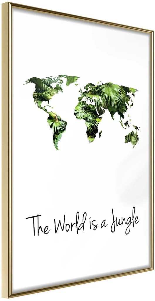 Αφίσα - We Live in a Jungle - 20x30 - Χρυσό - Χωρίς πασπαρτού